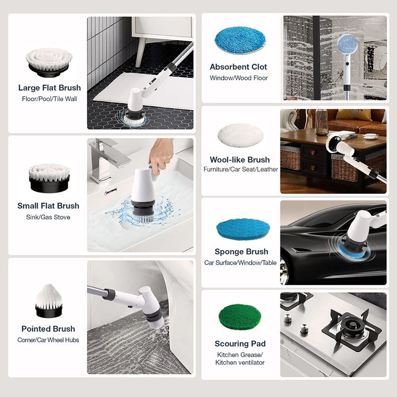 Handheld 8-in-1 Cleaning Brush – For Bathroom & Kitchen